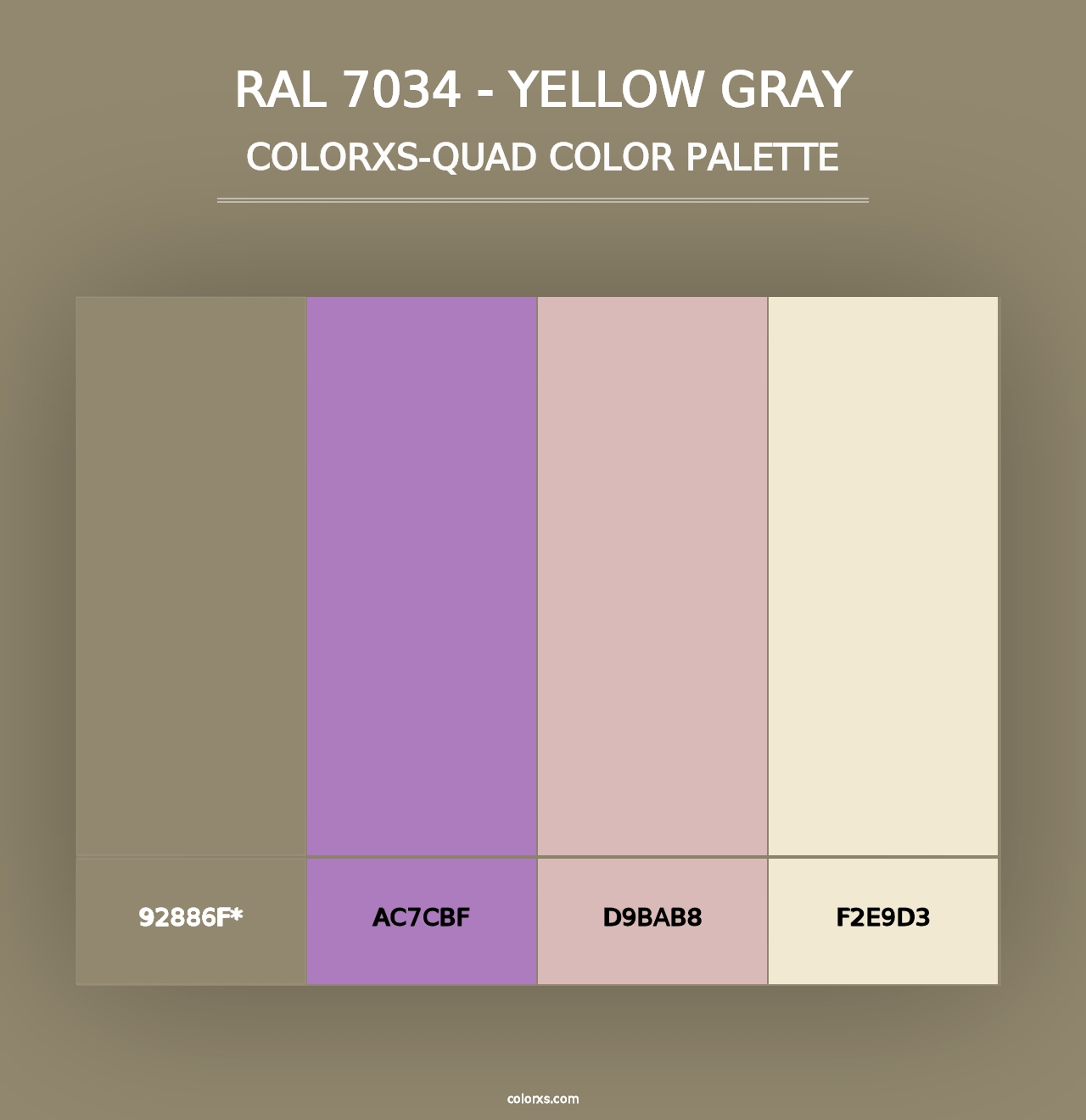 RAL 7034 - Yellow Gray - Colorxs Quad Palette