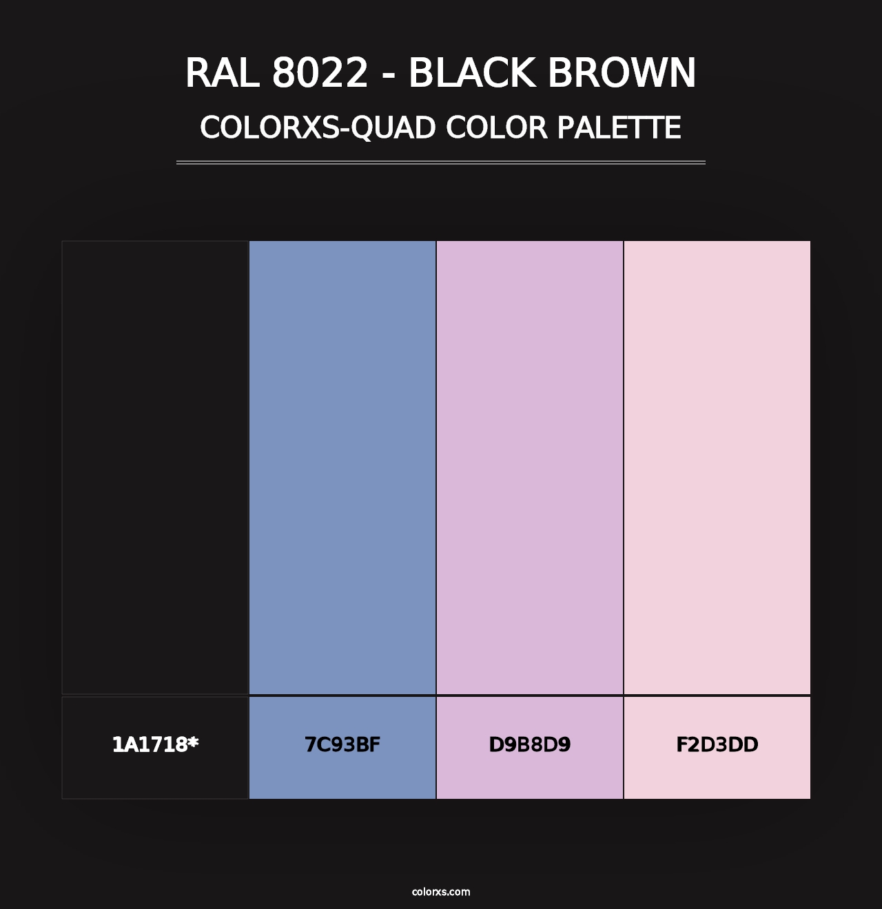 RAL 8022 - Black Brown - Colorxs Quad Palette