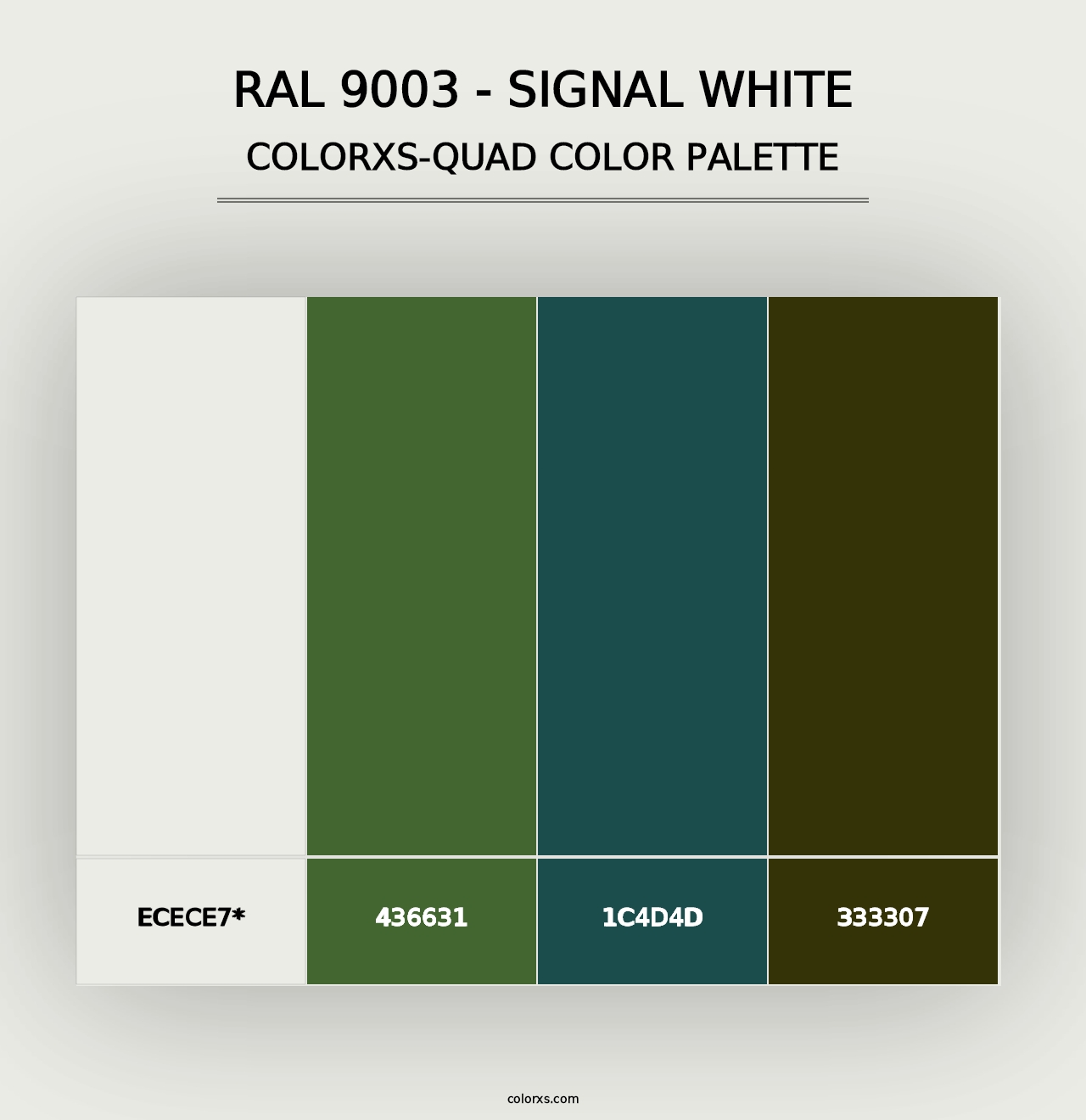 RAL 9003 - Signal White - Colorxs Quad Palette