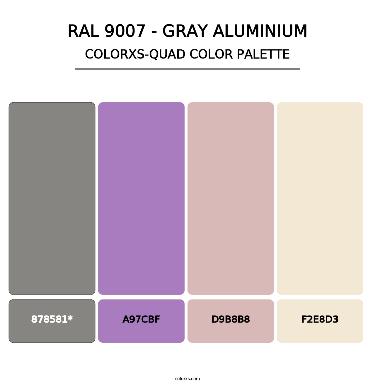 RAL 9007 - Gray Aluminium - Colorxs Quad Palette