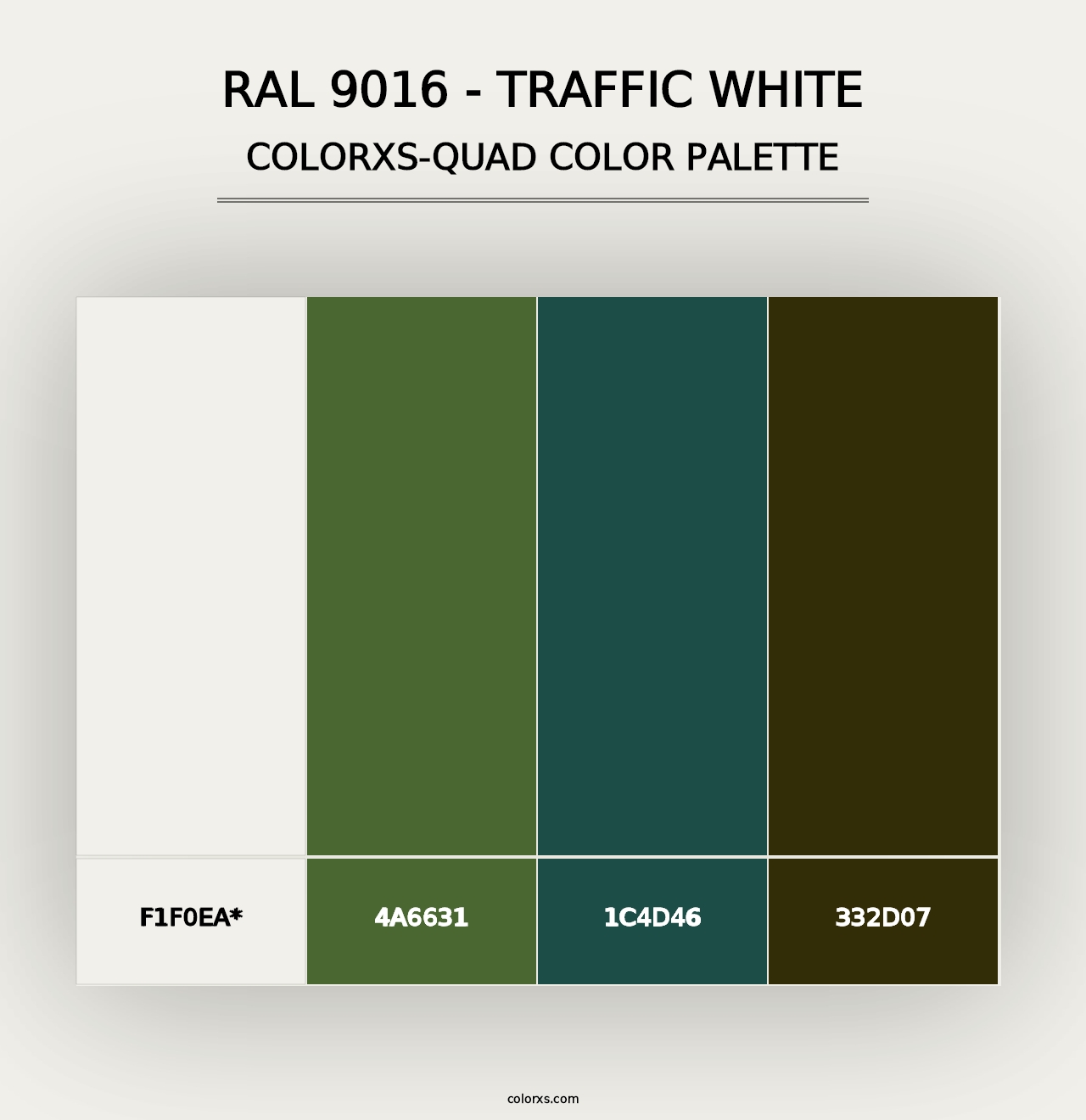 RAL 9016 - Traffic White - Colorxs Quad Palette