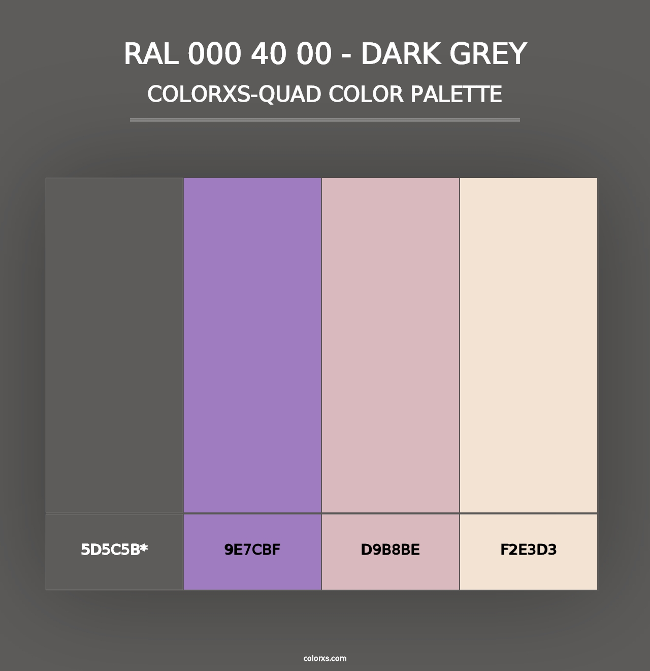 RAL 000 40 00 - Dark Grey - Colorxs Quad Palette