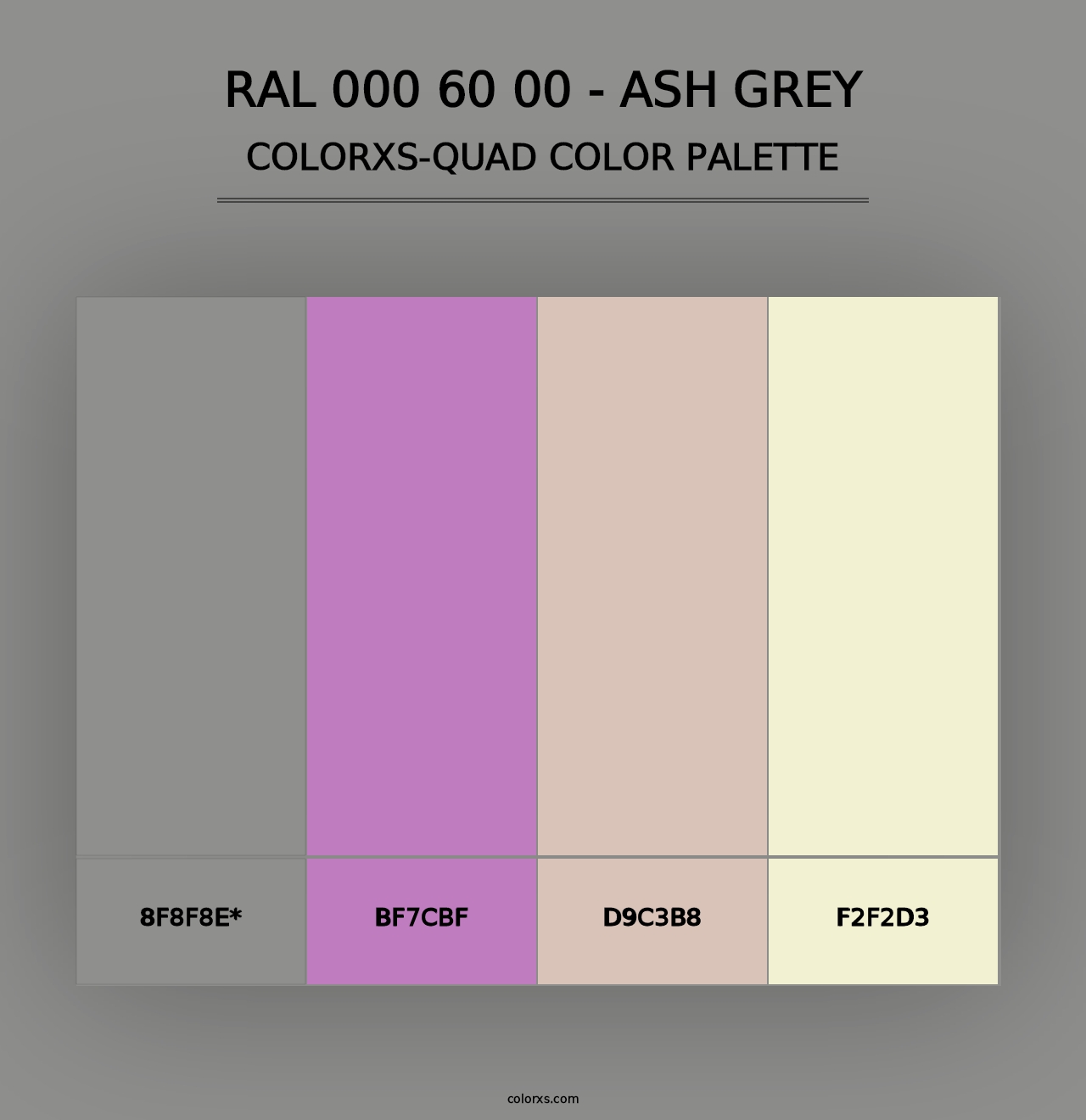 RAL 000 60 00 - Ash Grey - Colorxs Quad Palette