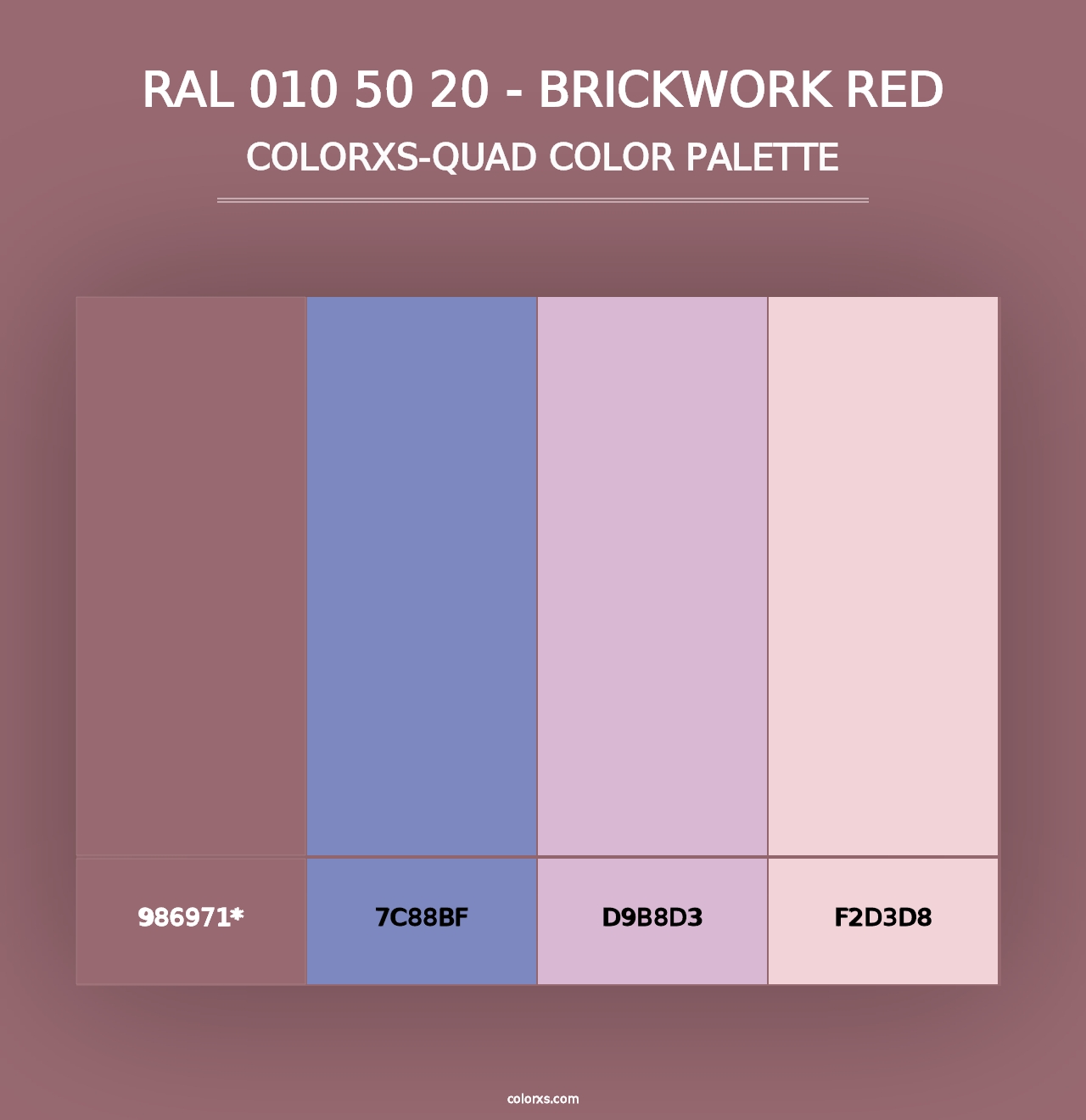 RAL 010 50 20 - Brickwork Red - Colorxs Quad Palette