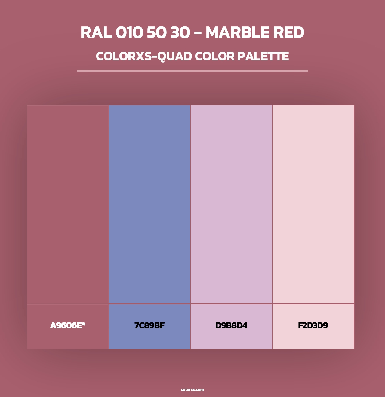 RAL 010 50 30 - Marble Red - Colorxs Quad Palette