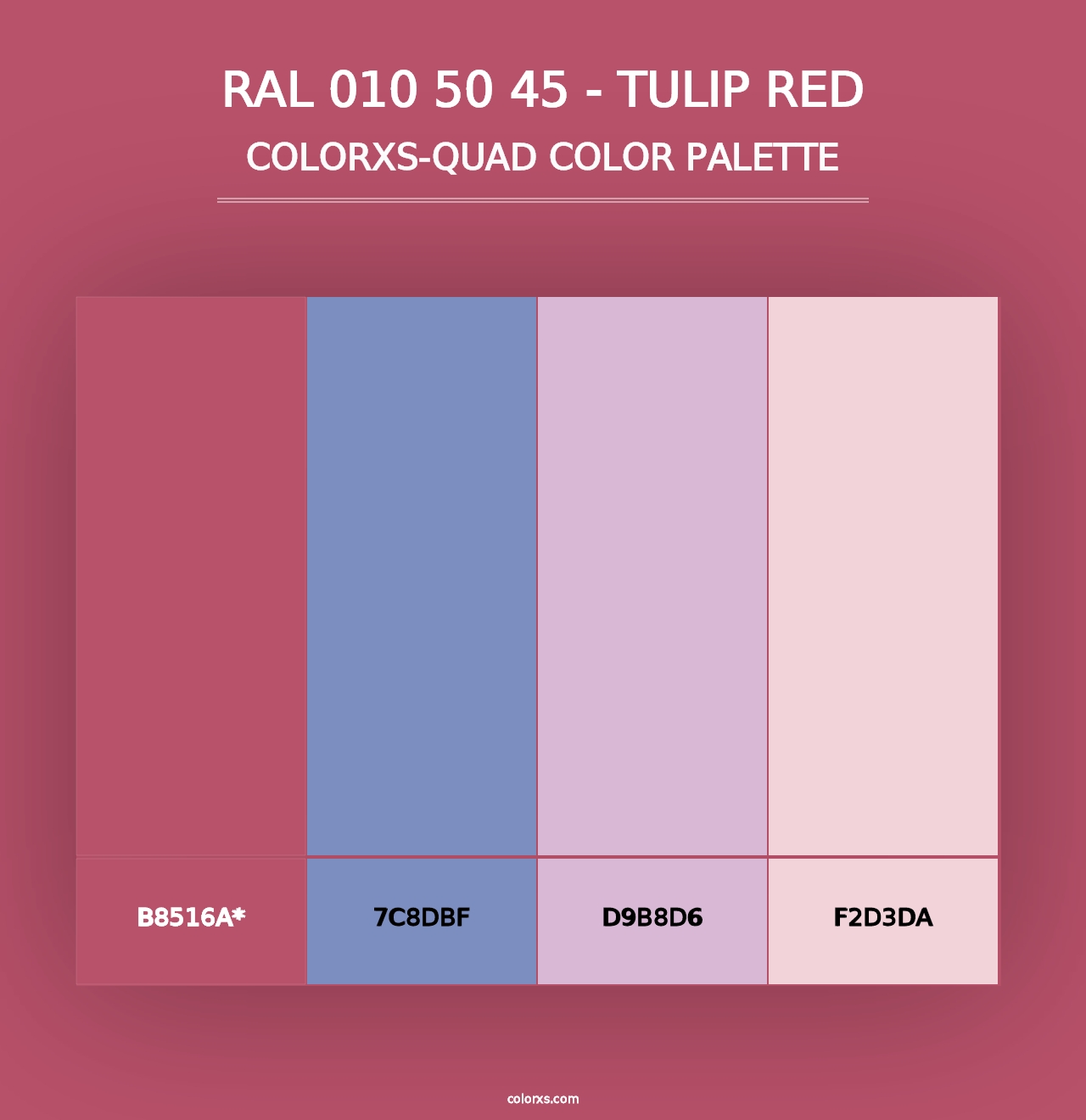 RAL 010 50 45 - Tulip Red - Colorxs Quad Palette