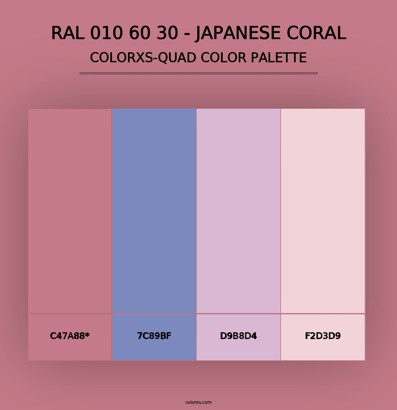 RAL 010 60 30 - Japanese Coral - Colorxs Quad Palette