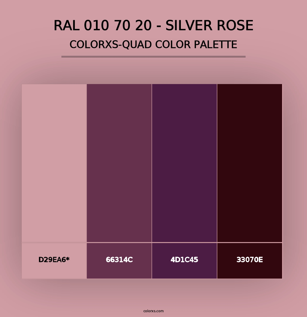 RAL 010 70 20 - Silver Rose - Colorxs Quad Palette