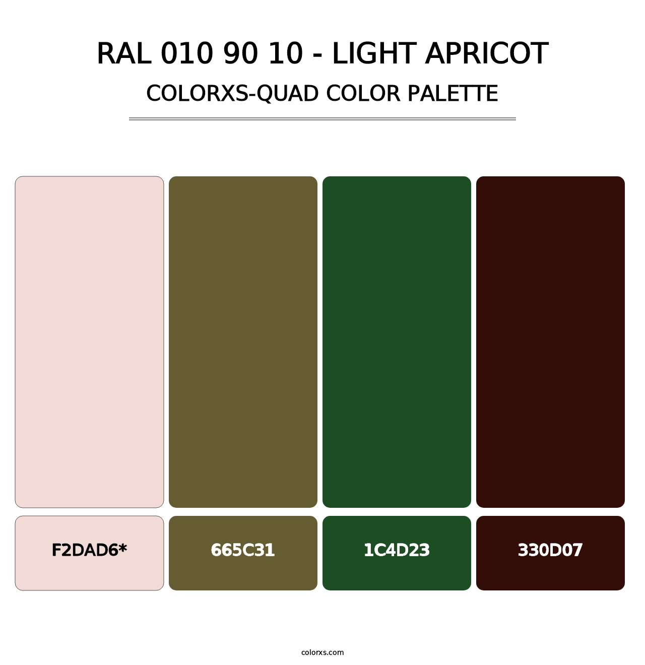 RAL 010 90 10 - Light Apricot - Colorxs Quad Palette