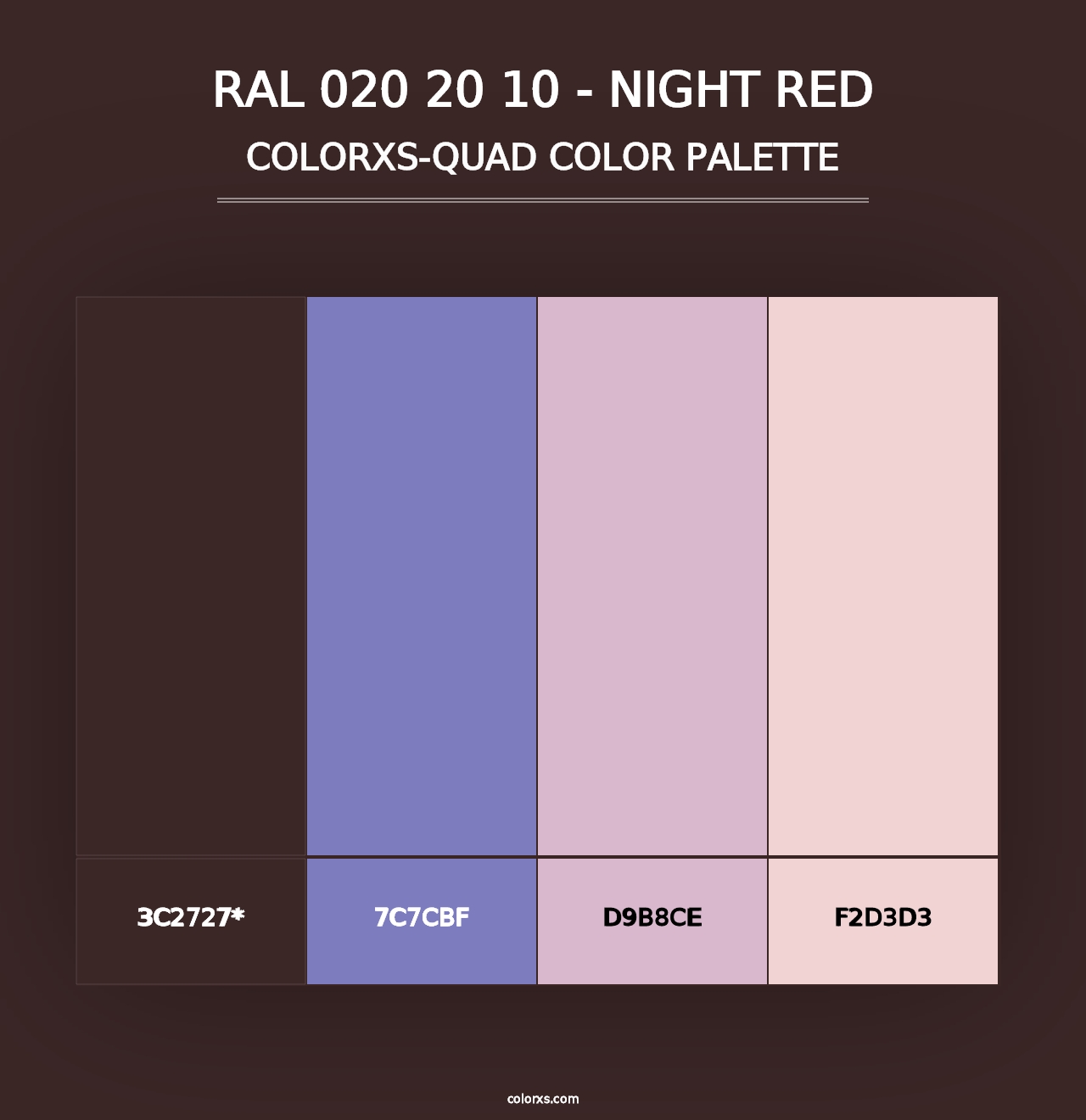 RAL 020 20 10 - Night Red - Colorxs Quad Palette