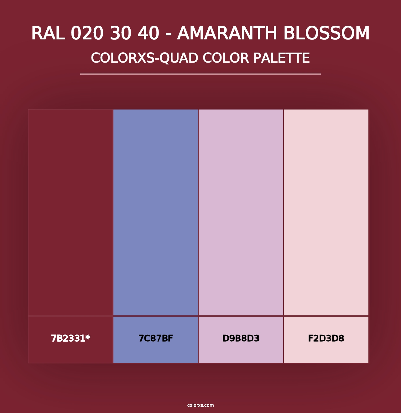 RAL 020 30 40 - Amaranth Blossom - Colorxs Quad Palette