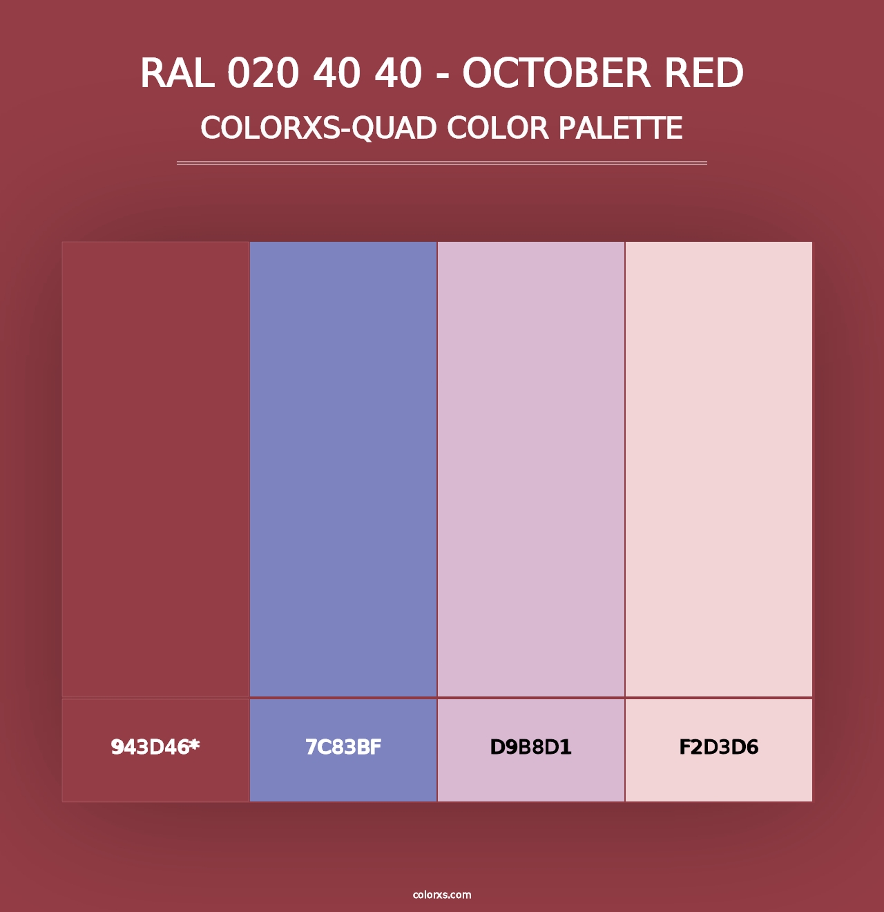 RAL 020 40 40 - October Red - Colorxs Quad Palette