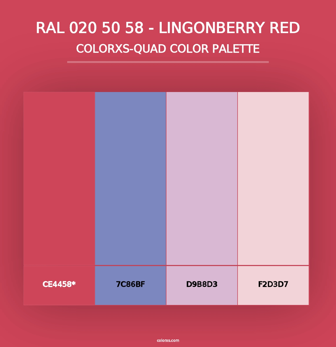 RAL 020 50 58 - Lingonberry Red - Colorxs Quad Palette