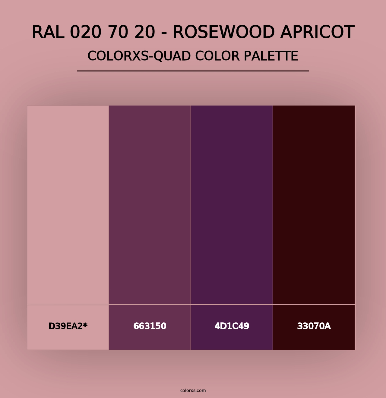 RAL 020 70 20 - Rosewood Apricot - Colorxs Quad Palette