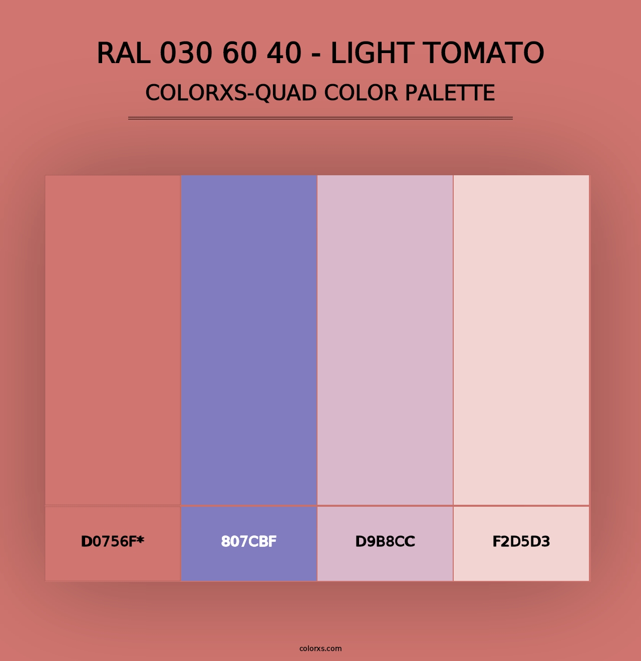 RAL 030 60 40 - Light Tomato - Colorxs Quad Palette