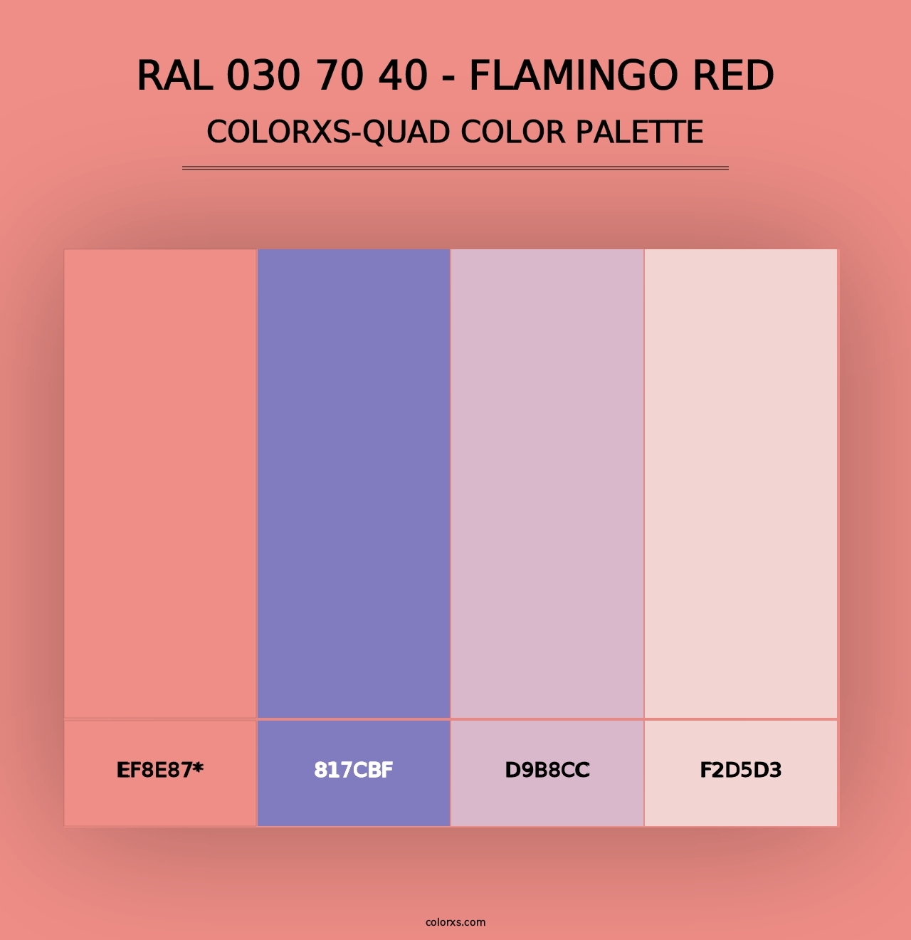 RAL 030 70 40 - Flamingo Red - Colorxs Quad Palette