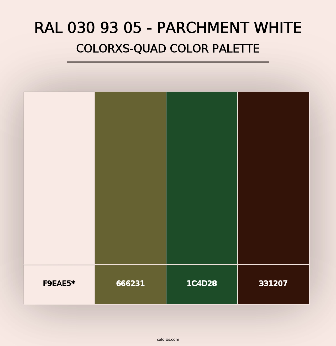 RAL 030 93 05 - Parchment White - Colorxs Quad Palette