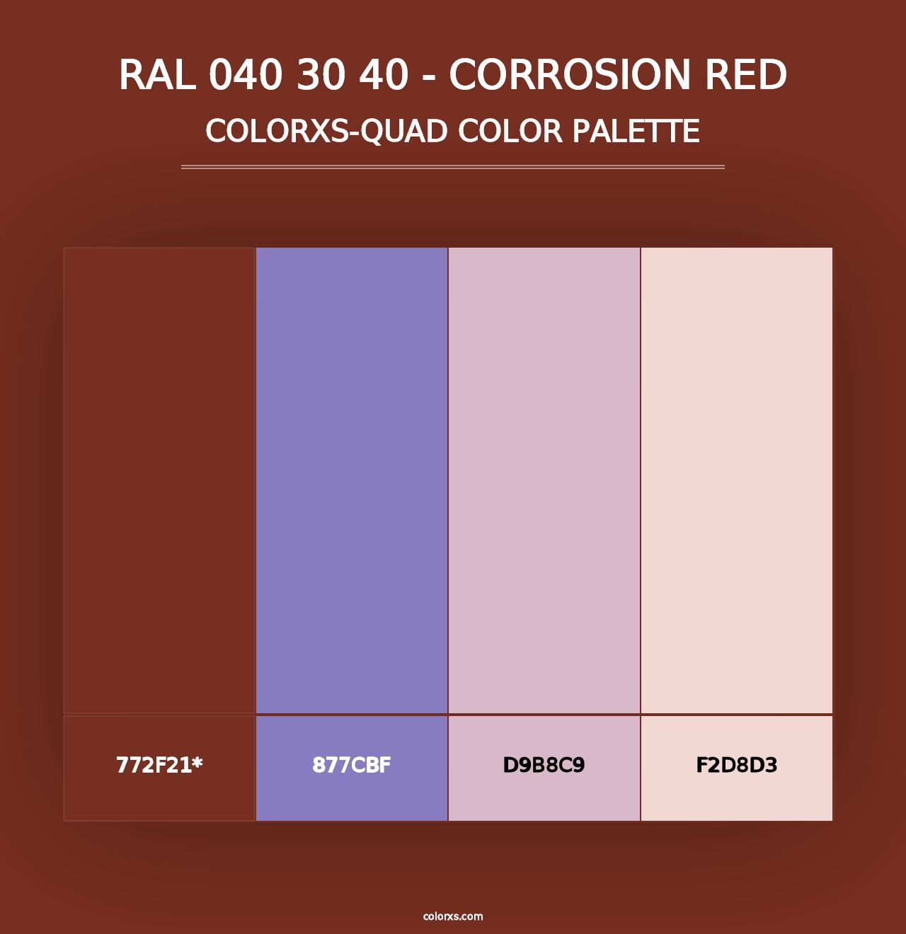 RAL 040 30 40 - Corrosion Red - Colorxs Quad Palette