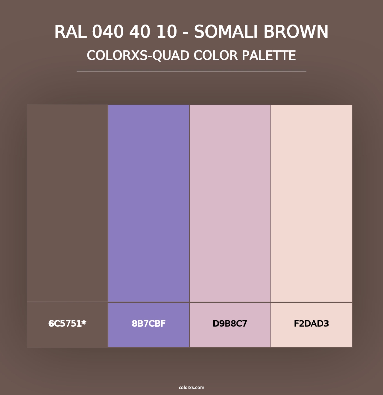 RAL 040 40 10 - Somali Brown - Colorxs Quad Palette