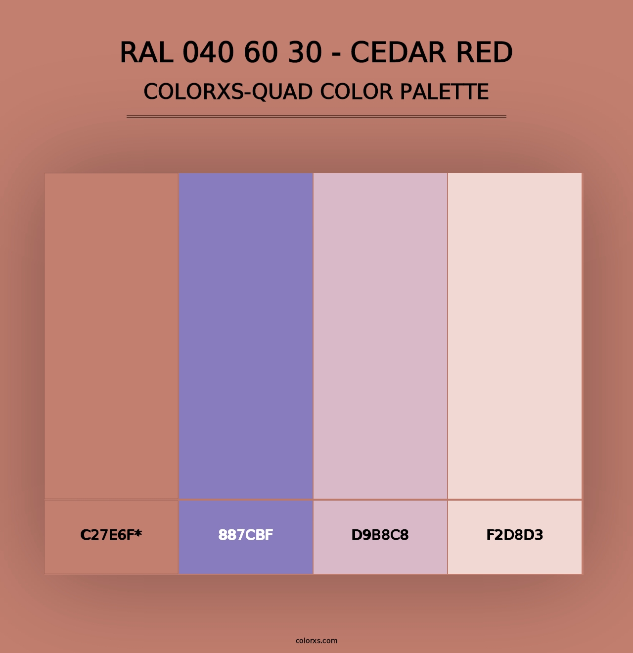 RAL 040 60 30 - Cedar Red - Colorxs Quad Palette