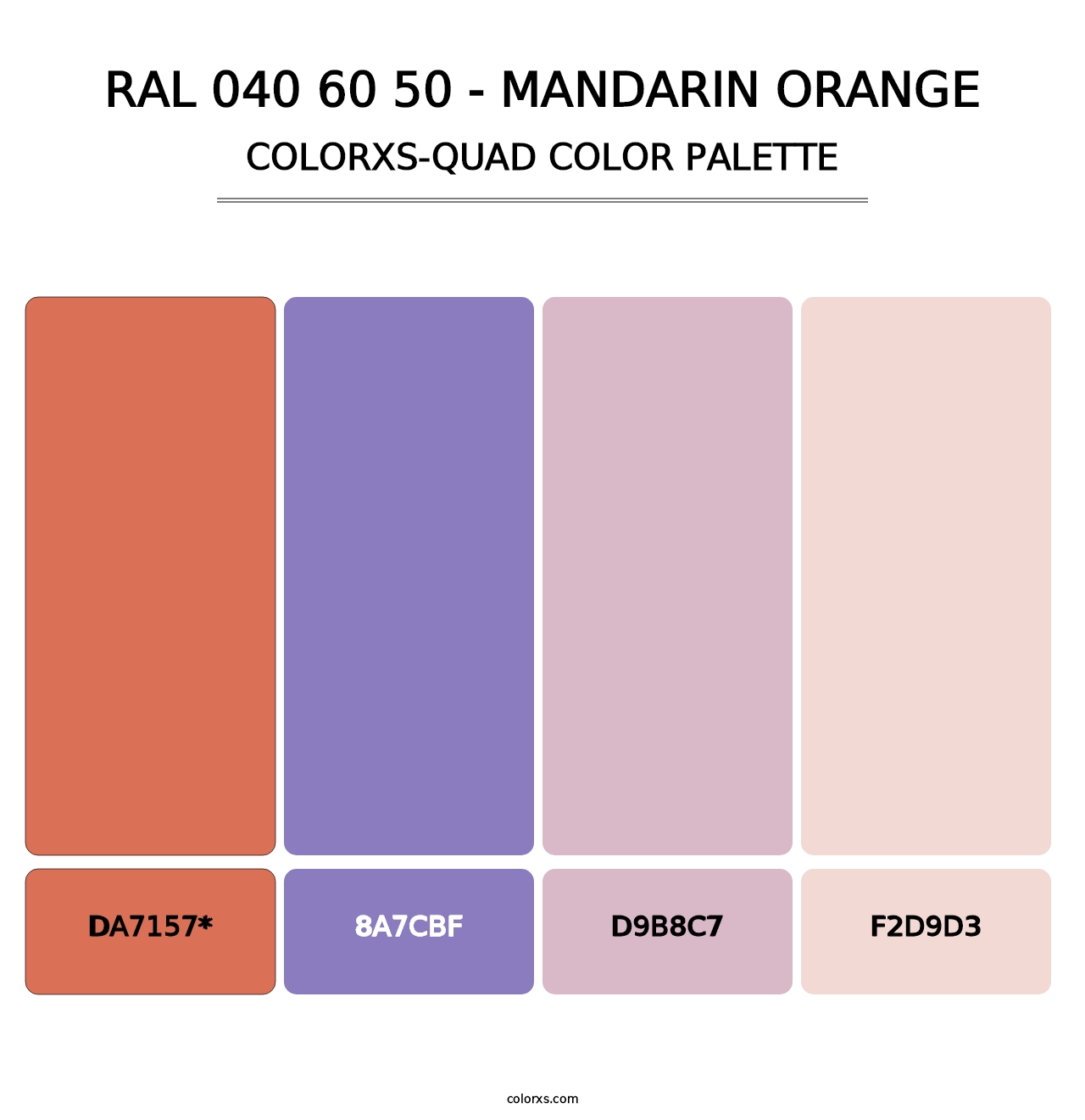 RAL 040 60 50 - Mandarin Orange - Colorxs Quad Palette