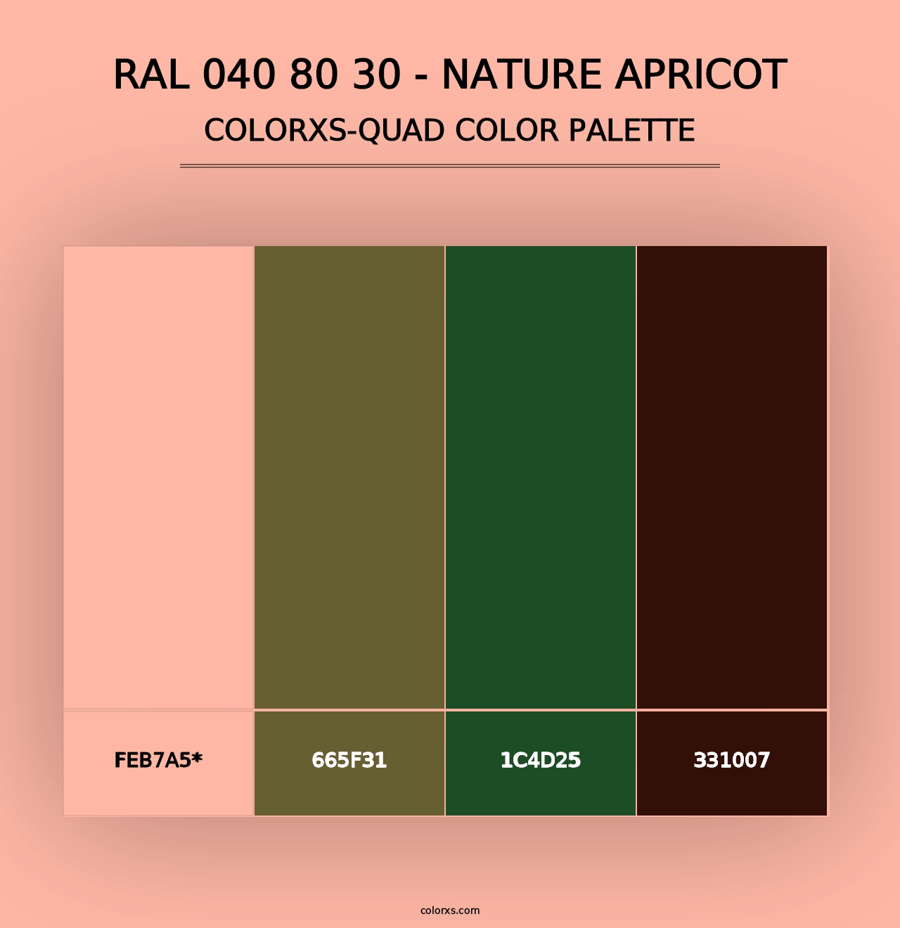 RAL 040 80 30 - Nature Apricot - Colorxs Quad Palette