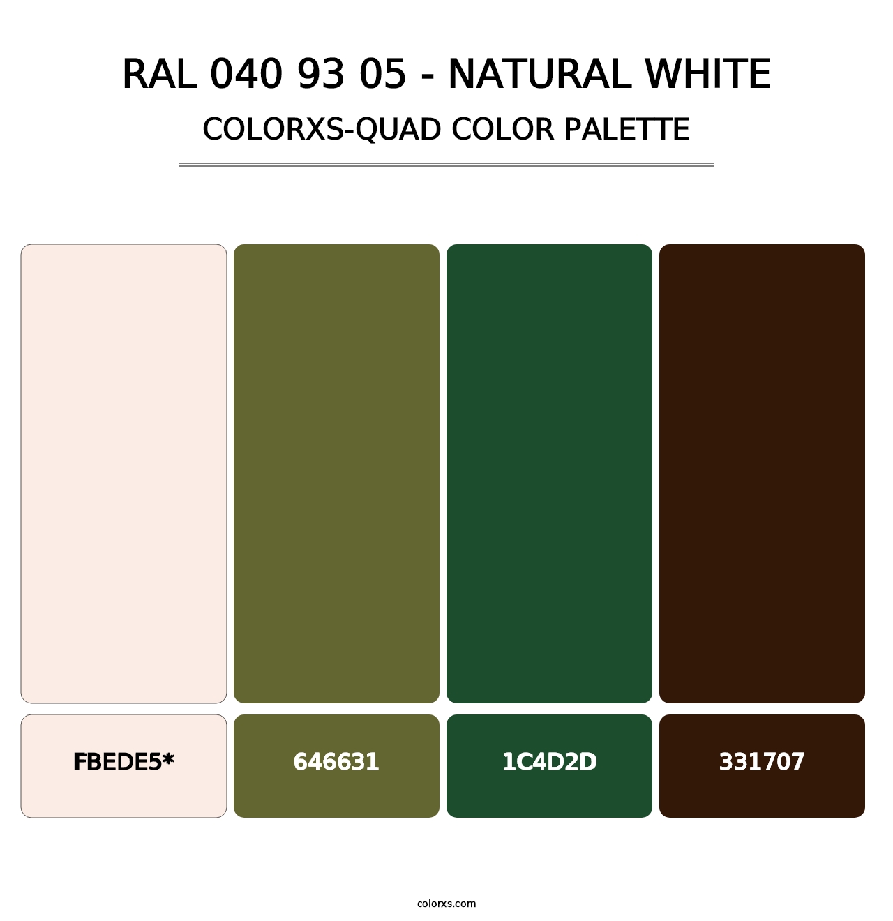 RAL 040 93 05 - Natural White - Colorxs Quad Palette