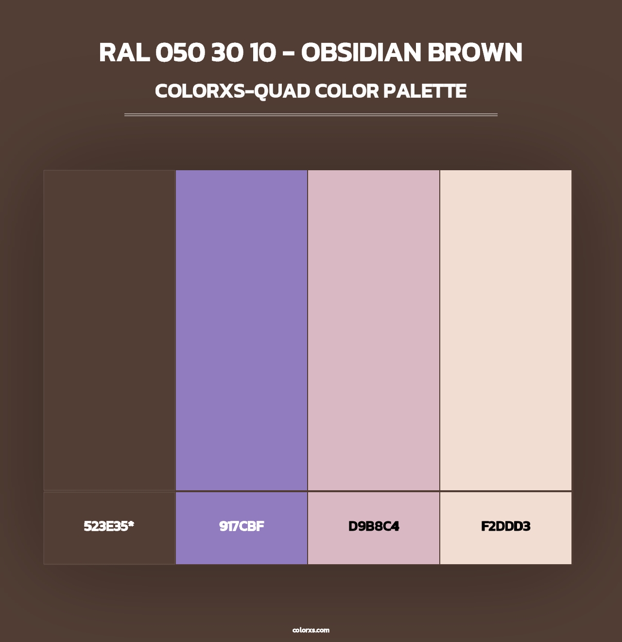 RAL 050 30 10 - Obsidian Brown - Colorxs Quad Palette