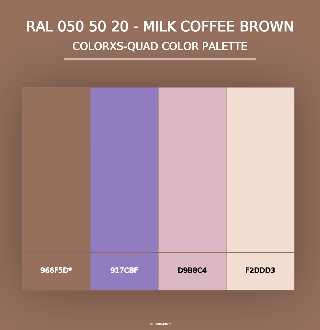 RAL 050 50 20 - Milk Coffee Brown - Colorxs Quad Palette