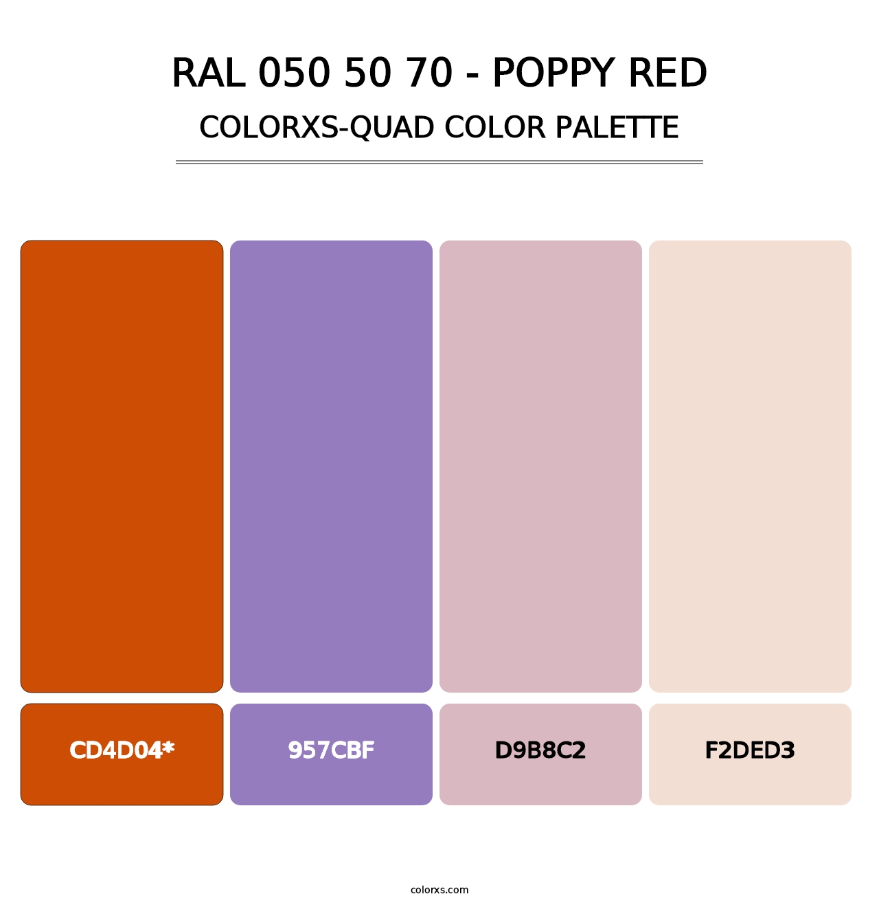 RAL 050 50 70 - Poppy Red - Colorxs Quad Palette