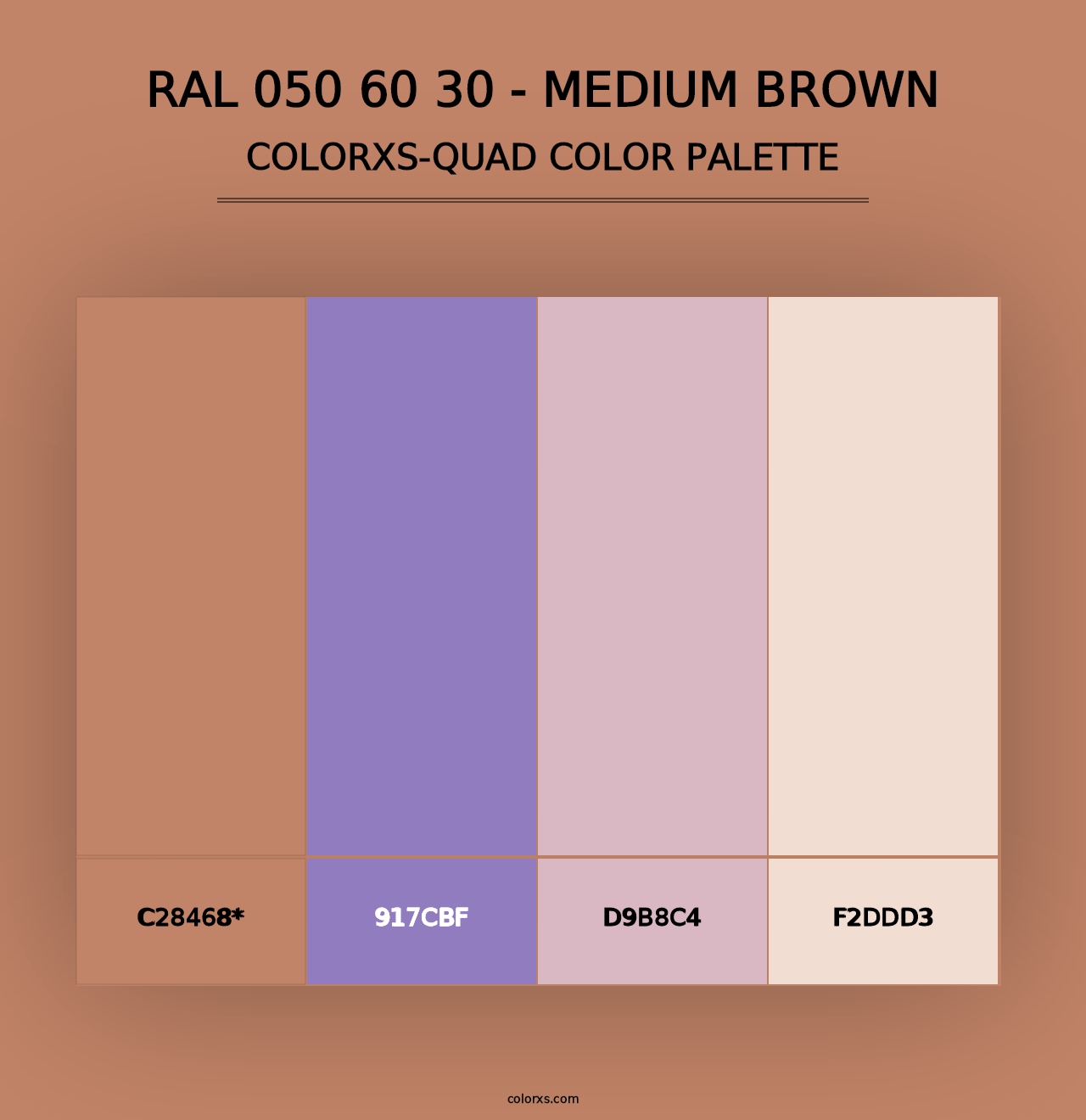 RAL 050 60 30 - Medium Brown - Colorxs Quad Palette