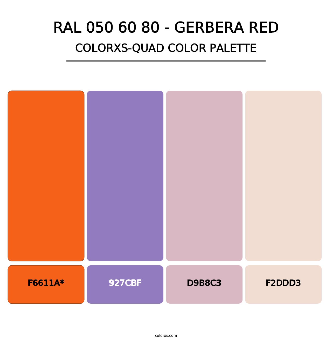 RAL 050 60 80 - Gerbera Red - Colorxs Quad Palette