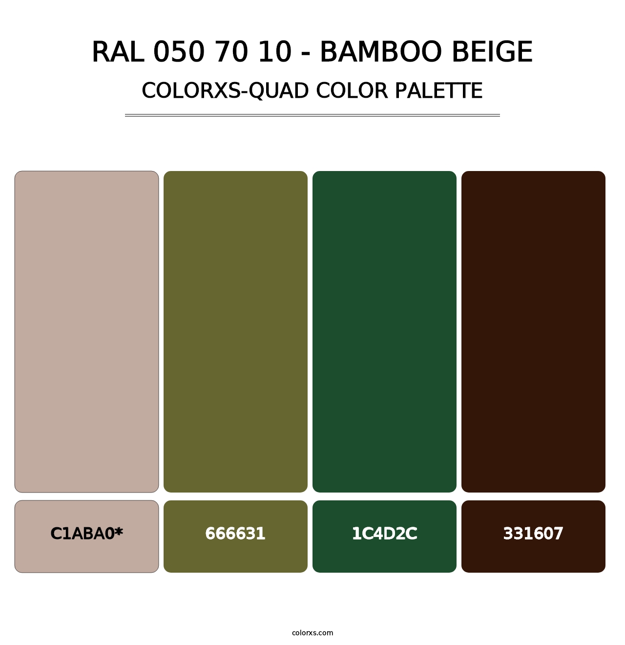 RAL 050 70 10 - Bamboo Beige - Colorxs Quad Palette