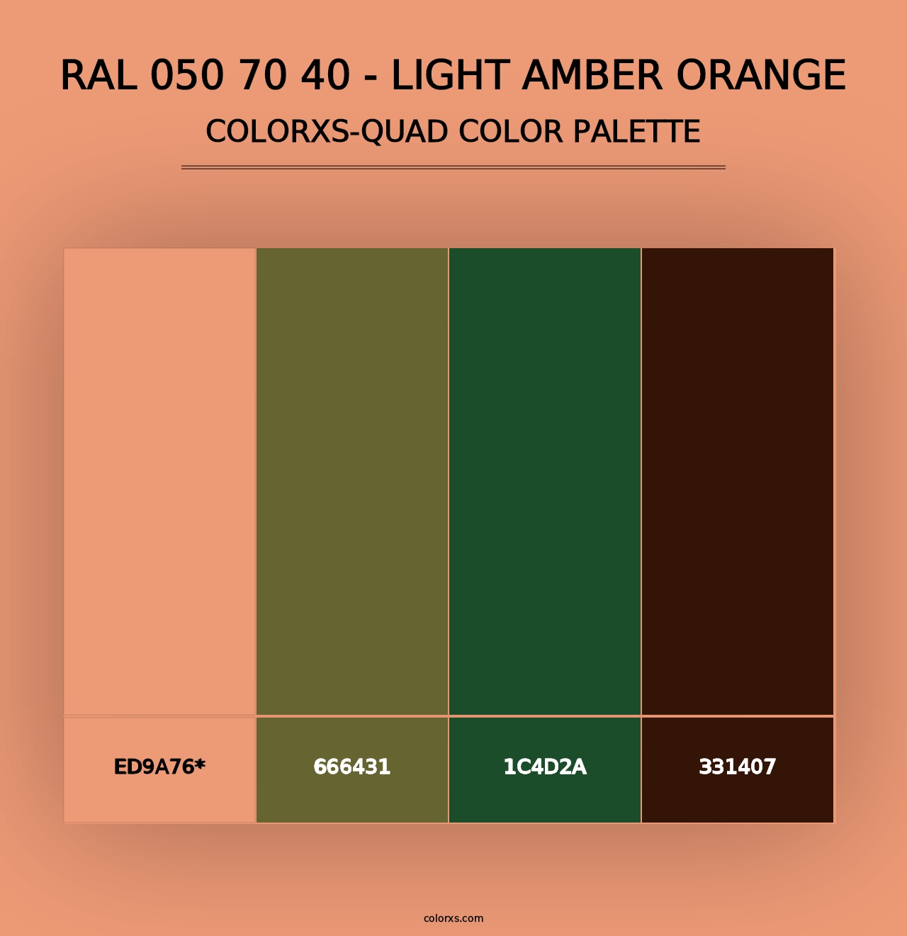 RAL 050 70 40 - Light Amber Orange - Colorxs Quad Palette