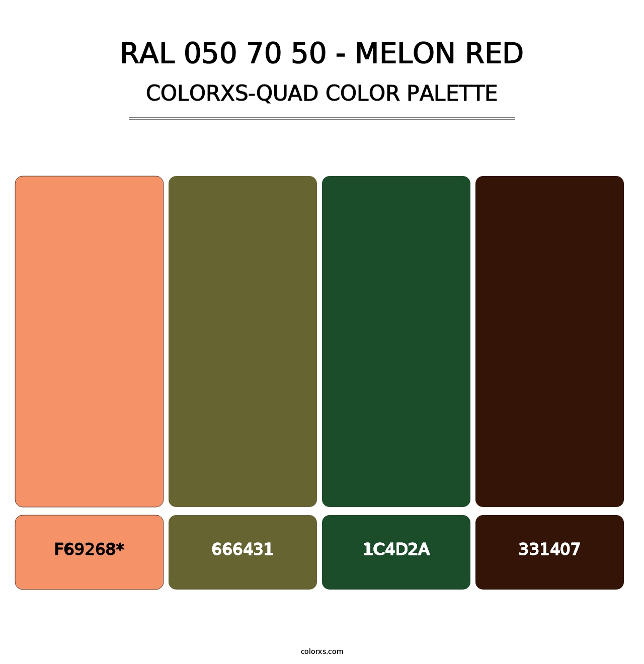 RAL 050 70 50 - Melon Red - Colorxs Quad Palette