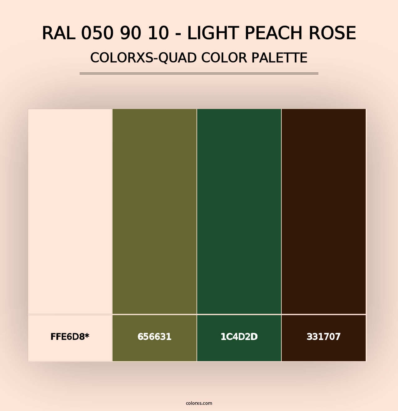 RAL 050 90 10 - Light Peach Rose - Colorxs Quad Palette