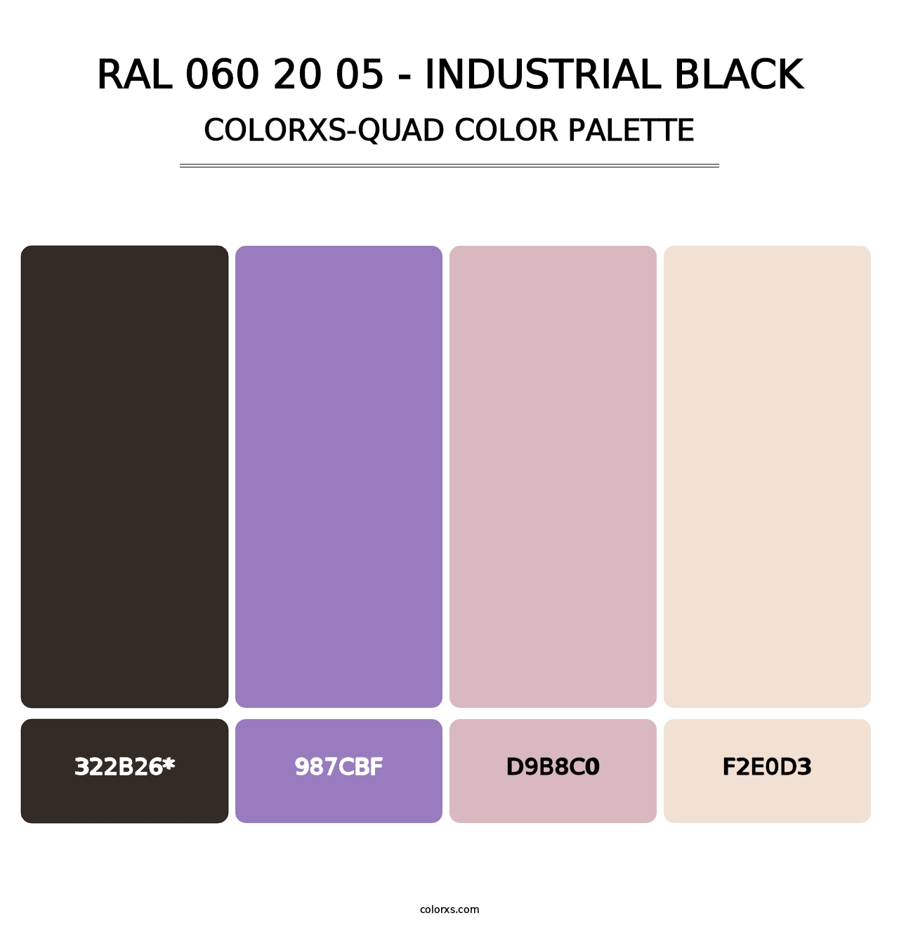 RAL 060 20 05 - Industrial Black - Colorxs Quad Palette