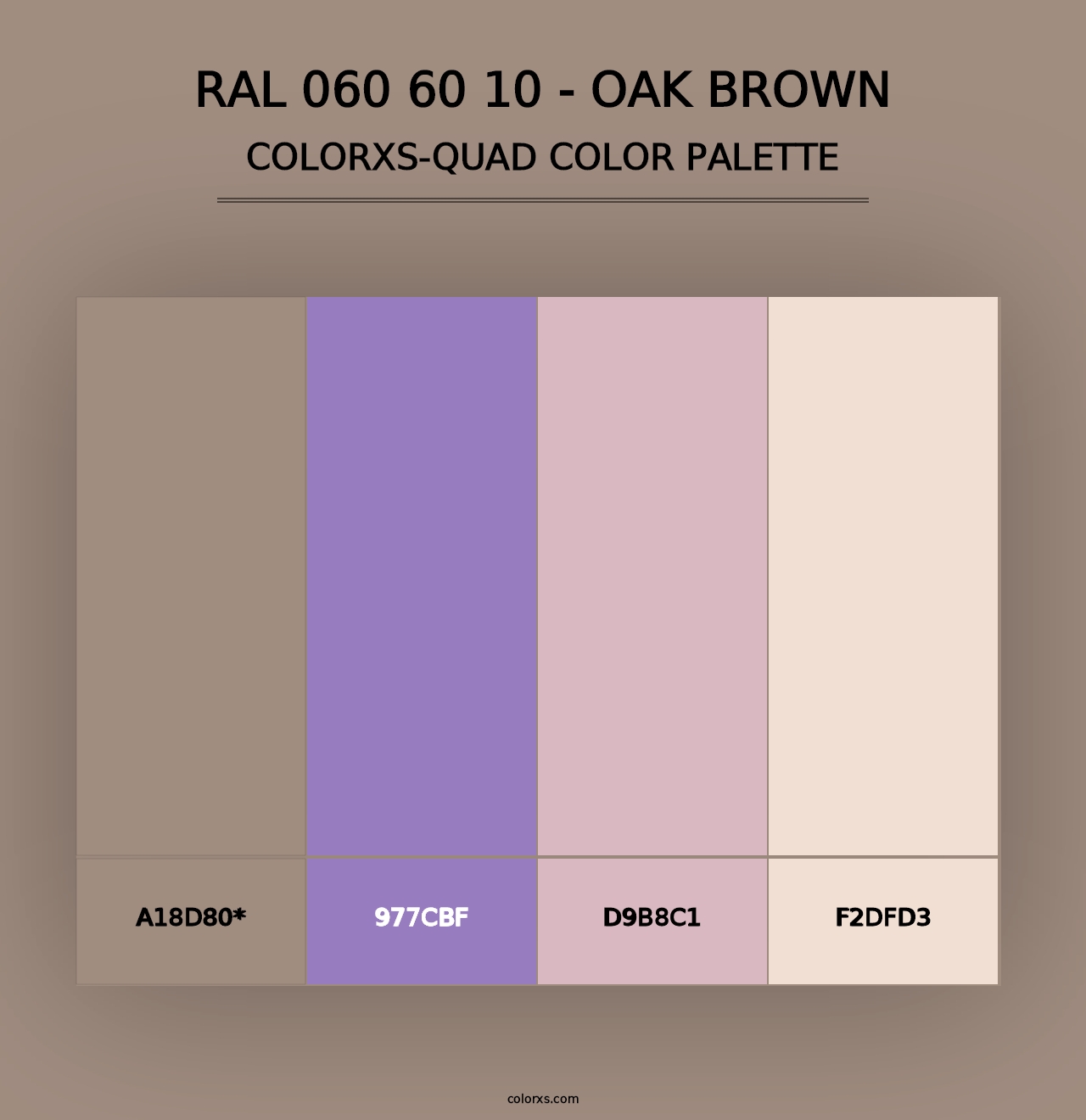 RAL 060 60 10 - Oak Brown - Colorxs Quad Palette