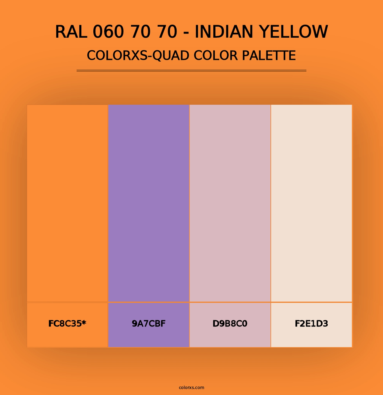 RAL 060 70 70 - Indian Yellow - Colorxs Quad Palette