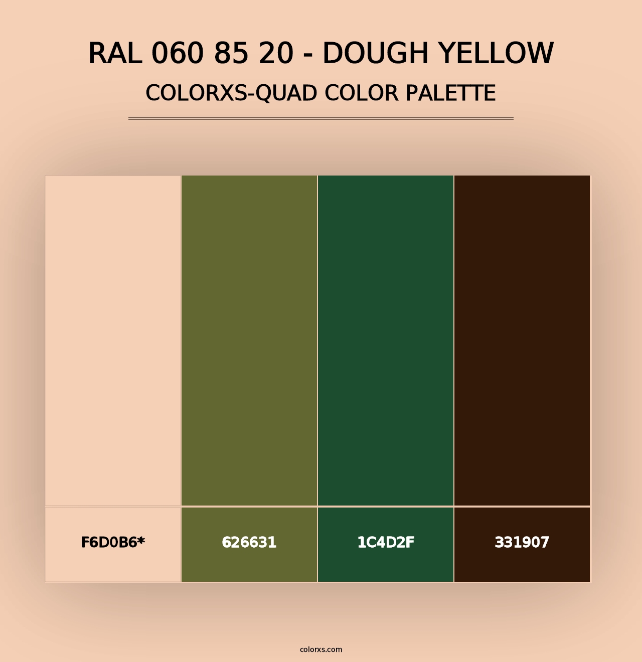 RAL 060 85 20 - Dough Yellow - Colorxs Quad Palette