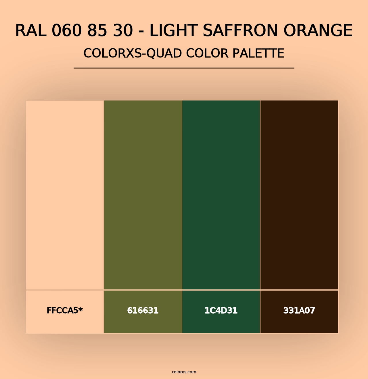 RAL 060 85 30 - Light Saffron Orange - Colorxs Quad Palette