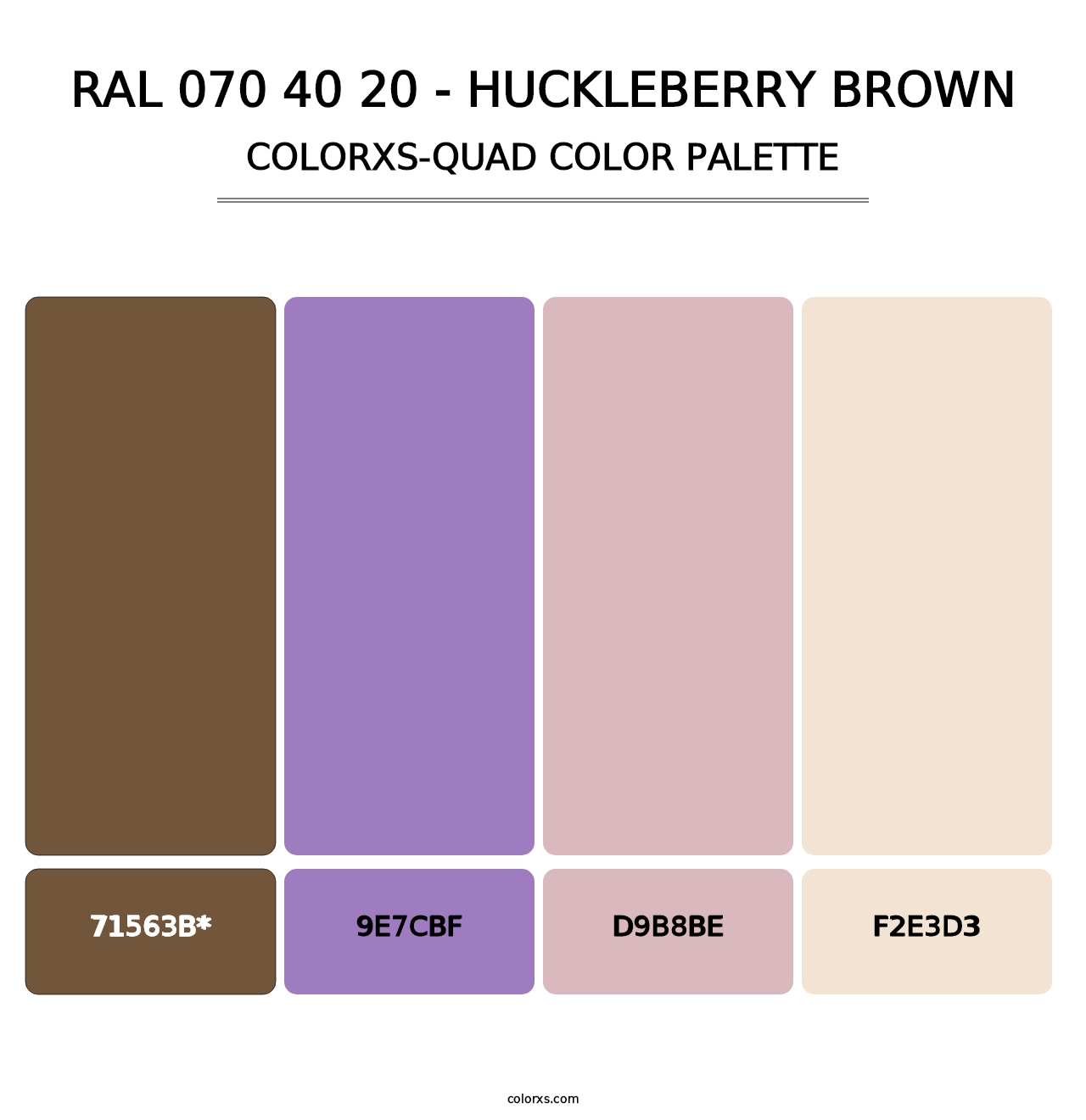 RAL 070 40 20 - Huckleberry Brown - Colorxs Quad Palette