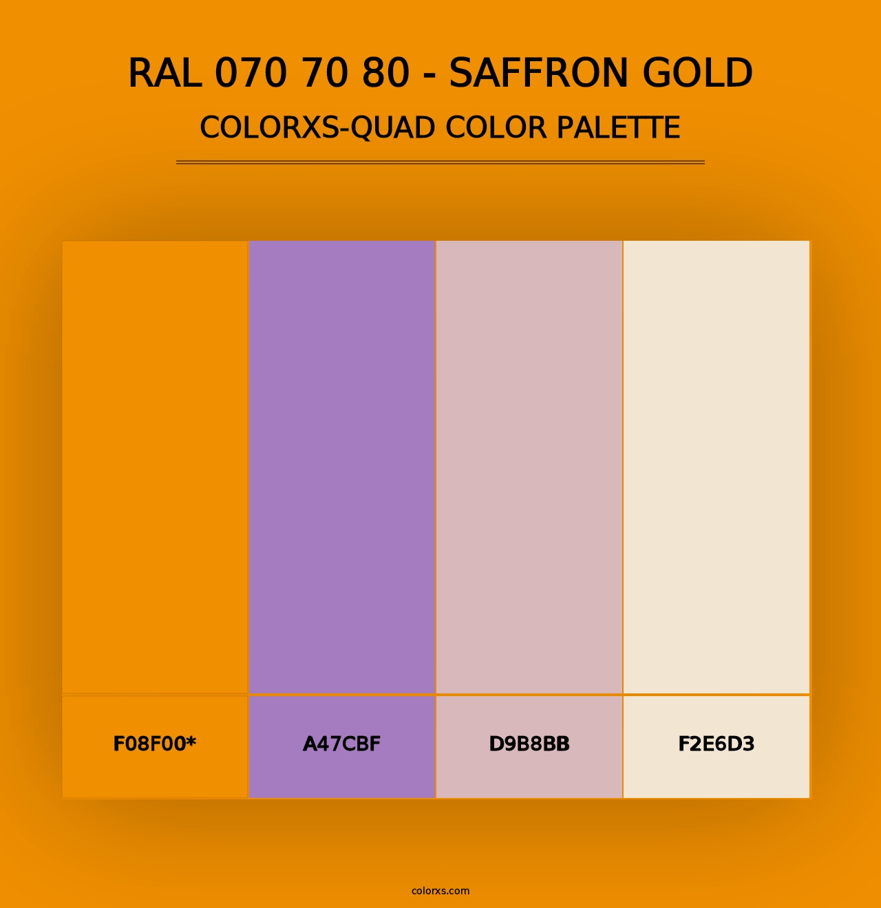 RAL 070 70 80 - Saffron Gold - Colorxs Quad Palette