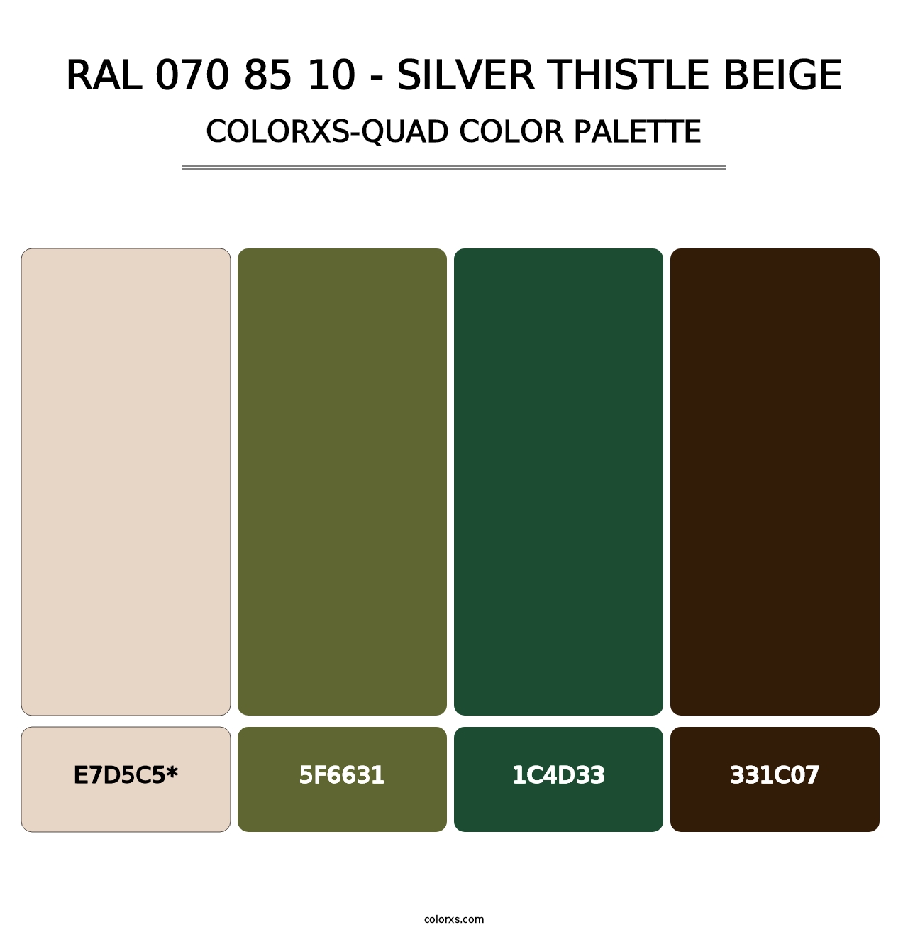 RAL 070 85 10 - Silver Thistle Beige - Colorxs Quad Palette