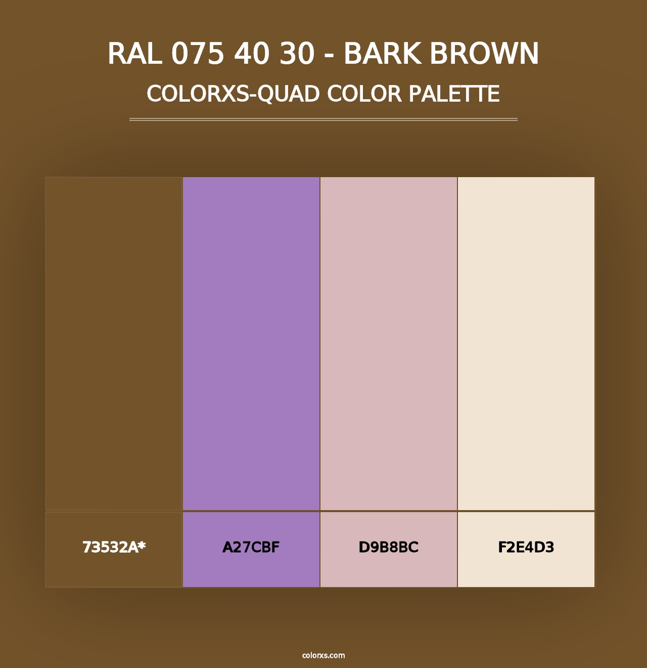 RAL 075 40 30 - Bark Brown - Colorxs Quad Palette