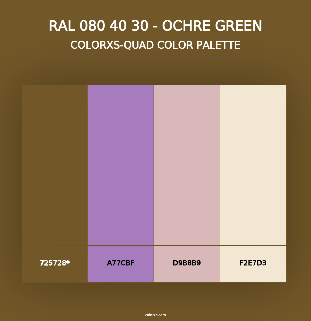 RAL 080 40 30 - Ochre Green - Colorxs Quad Palette