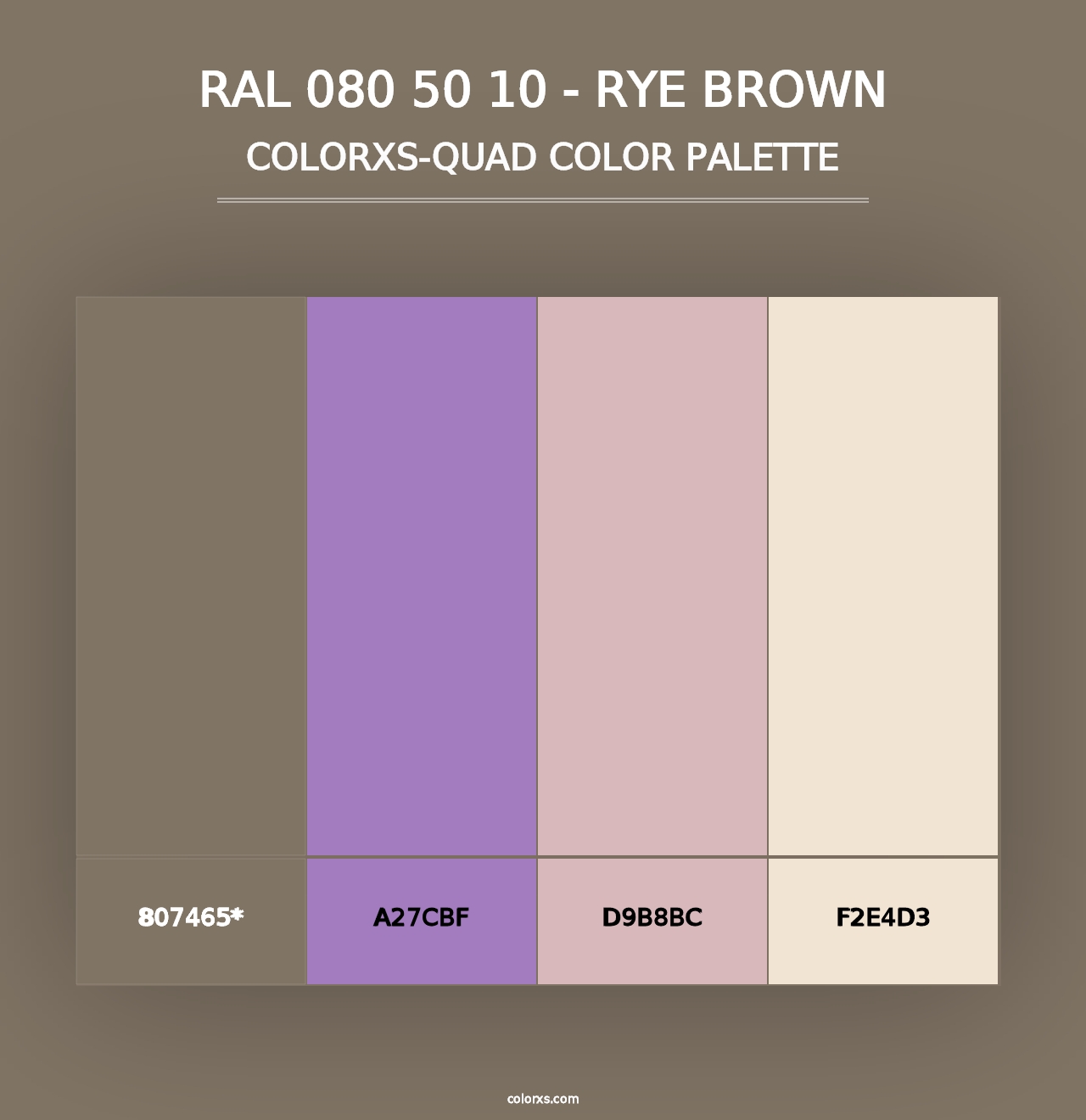 RAL 080 50 10 - Rye Brown - Colorxs Quad Palette