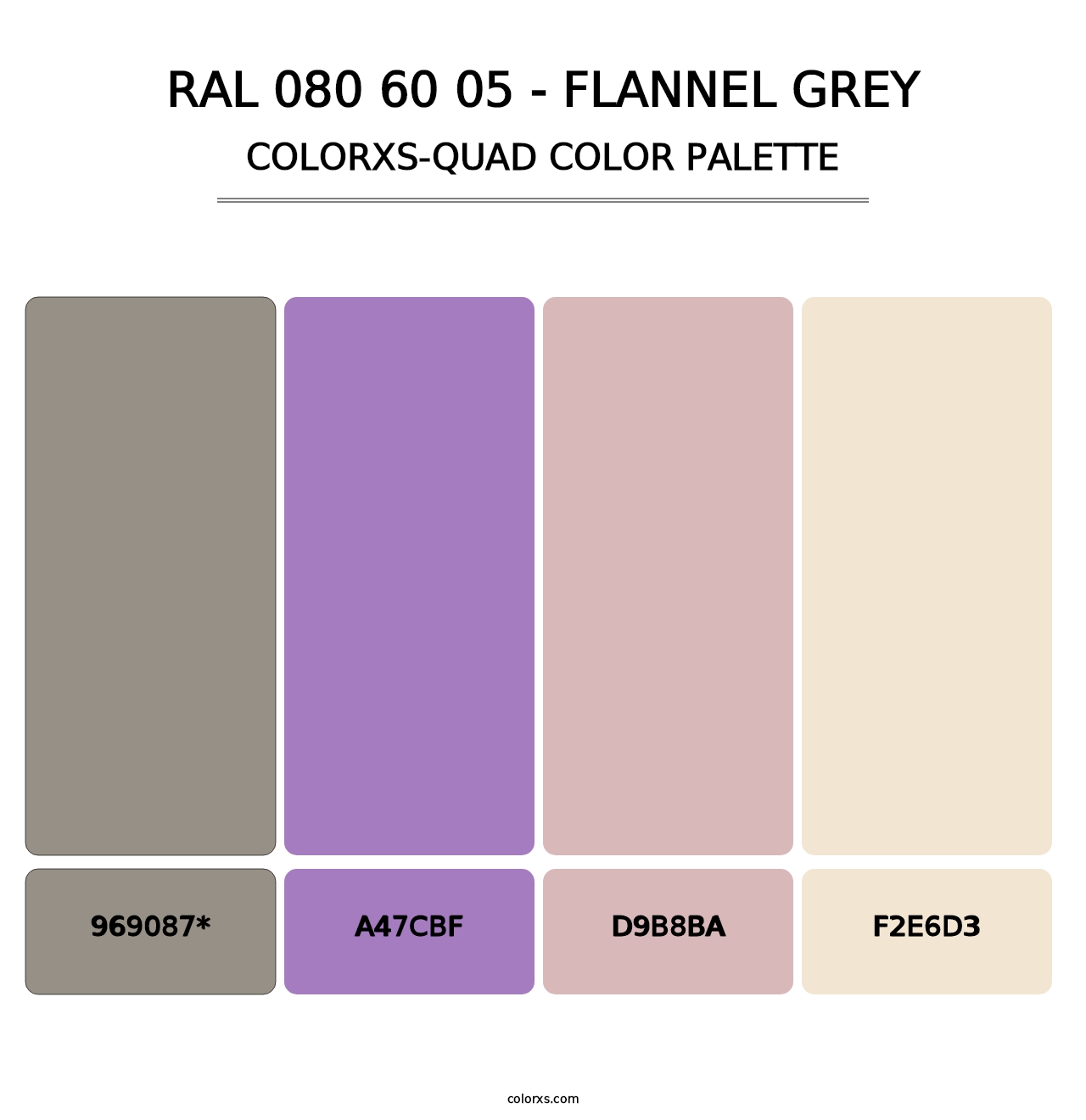 RAL 080 60 05 - Flannel Grey - Colorxs Quad Palette