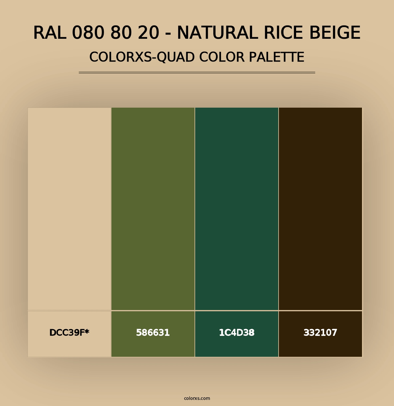 RAL 080 80 20 - Natural Rice Beige - Colorxs Quad Palette