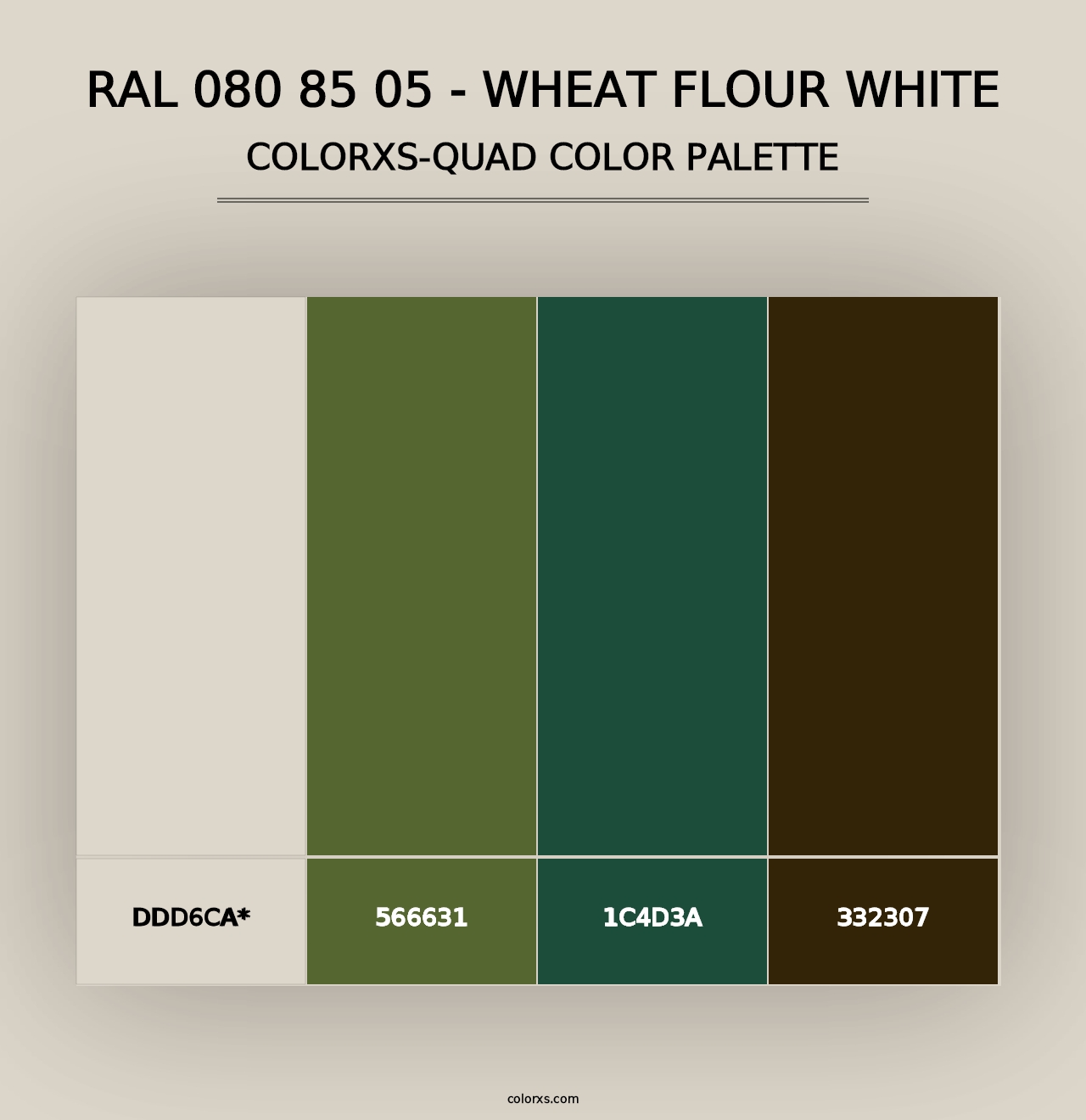 RAL 080 85 05 - Wheat Flour White - Colorxs Quad Palette